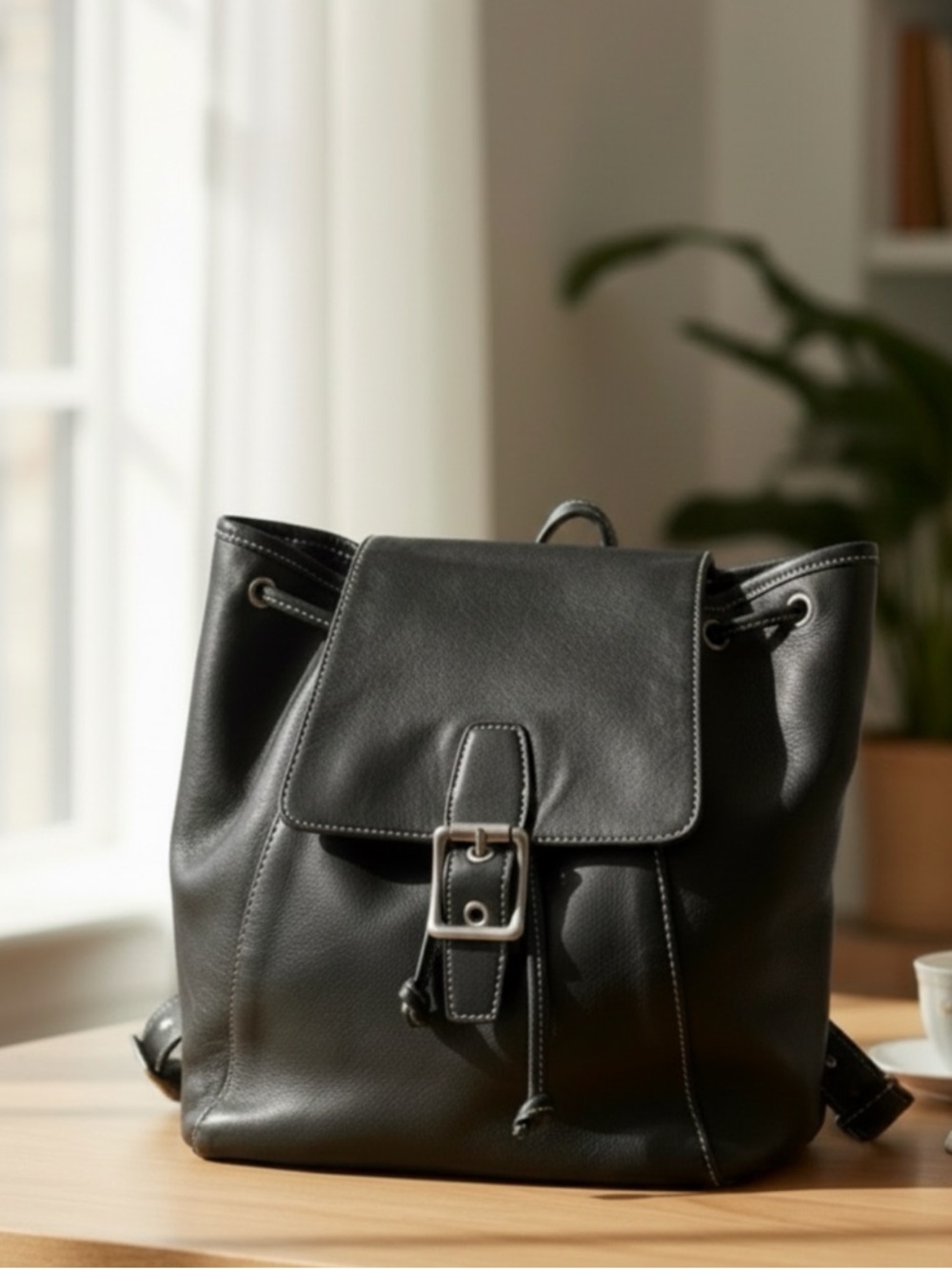 Coach Legacy Vintage Leather Small
Drawstring Backpack Purse, Black, Style #9569 - Picture 1 of 12